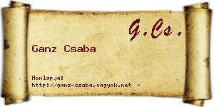 Ganz Csaba névjegykártya